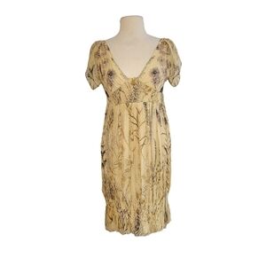 Morgane Le Fay Silk Floral Smocked Peasant Dress